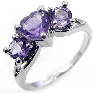 Solid 925 Sterling Silver Genuine Amethyst ring